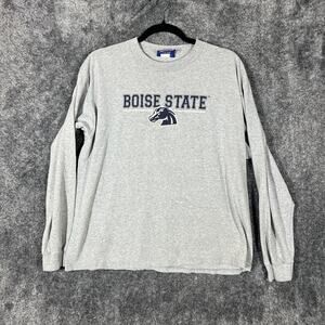 Boise State Broncos Shirt Long Sleeve Mens Large Gray NCAA Football Boise State